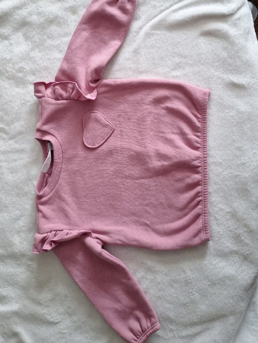 The Children's Place Pink Ruffle-Shoulder Crew & Ribbed Scoop Leggings Set - Picture 5 of 5